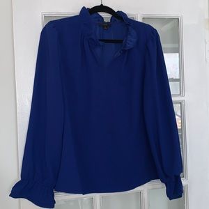 J crew Blue Long-sleeve Blouse L